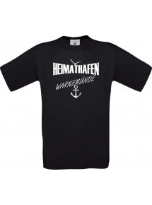 Kinder-Shirt Heimathafen Warnemünde kult, Farbe schwarz, Größe 104