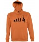 Kapuzen Sweatshirt  Evolution Edition Yoga Fitness Sport Ballett Turnen kult, orange, Größe L