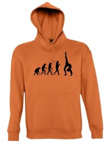 Kapuzen Sweatshirt  Evolution Edition Yoga Fitness Sport Ballett Turnen kult, orange, Größe L