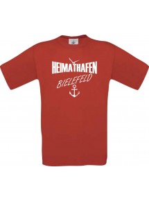 Kinder-Shirt Heimathafen Bielefeld kult, Farbe rot, Größe 104