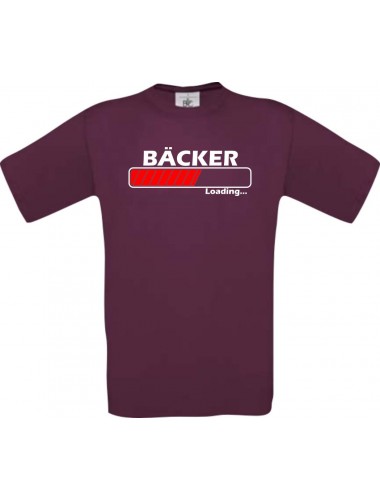 Männer-Shirt Bäcker Loading, burgundy, Größe L