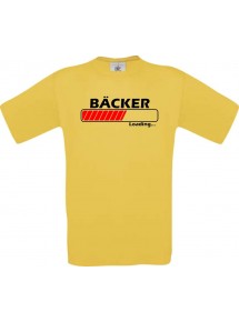 Männer-Shirt Bäcker Loading, gelb, Größe L