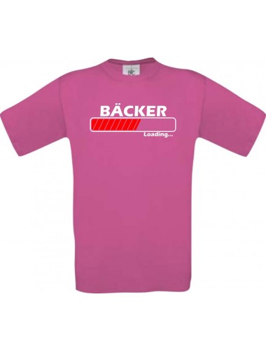 Männer-Shirt Bäcker Loading, pink, Größe L