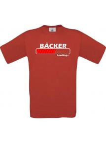 Männer-Shirt Bäcker Loading, rot, Größe L