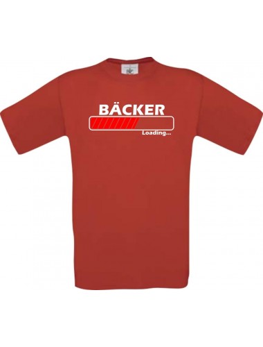 Männer-Shirt Bäcker Loading, rot, Größe L