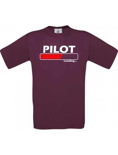 Männer-Shirt Pilot Loading, burgundy, Größe L