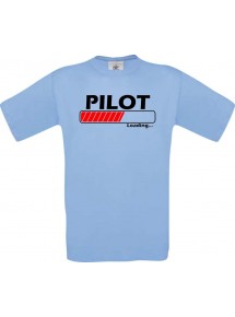 Männer-Shirt Pilot Loading, hellblau, Größe L