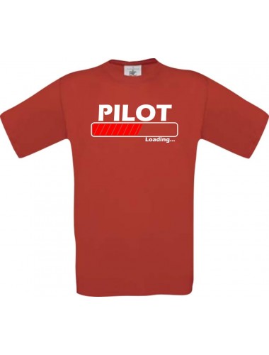 Männer-Shirt Pilot Loading, rot, Größe L