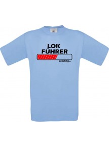 Männer-Shirt Lokführer Loading, hellblau, Größe L