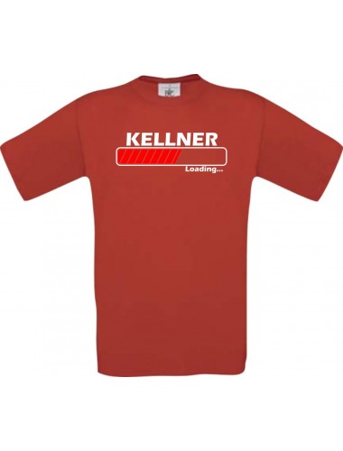 Männer-Shirt Kellner Loading, rot, Größe L