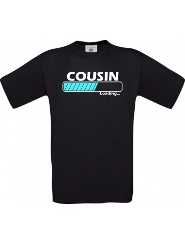 Männer-Shirt Cousin Loading, schwarz, Größe L