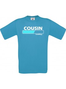 Männer-Shirt Cousin Loading, türkis, Größe L