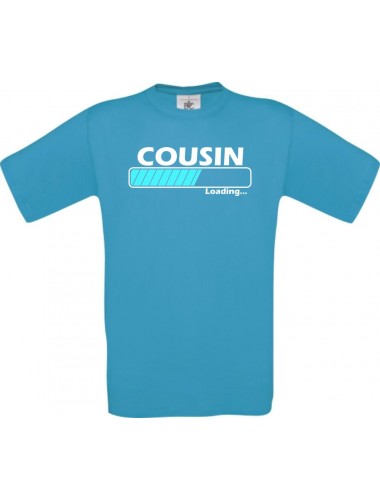 Männer-Shirt Cousin Loading, türkis, Größe L