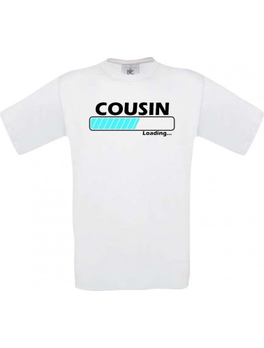 Männer-Shirt Cousin Loading, weiss, Größe L
