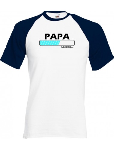 Raglan-Shirt Papa Loading, weissblau, Größe L