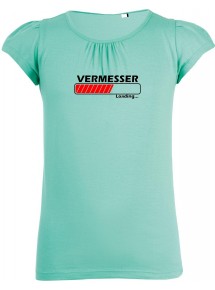 süßes Mädchenshirt Vermesser Loading, Farbe mint, Größe 106/116