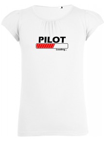 süßes Mädchenshirt Pilot Loading, Farbe weiss, Größe 106/116
