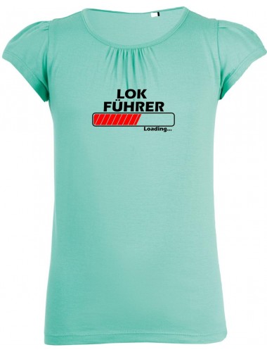 süßes Mädchenshirt Lokführer Loading, Farbe mint, Größe 106/116