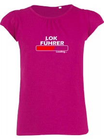 süßes Mädchenshirt Lokführer Loading, Farbe pink, Größe 106/116