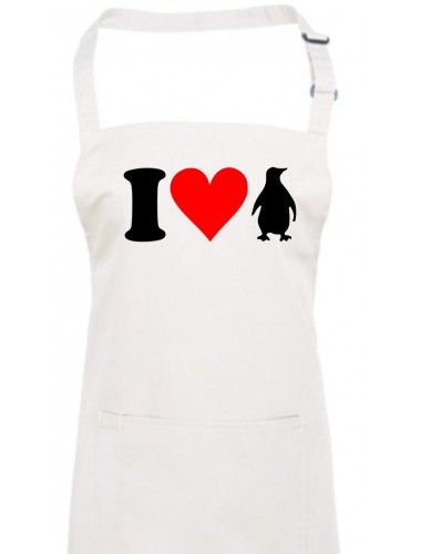 Kochschürze, Backen, Latzschürze, lustige Tiere I love Pinguine, viele Farben