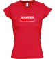TOP sportlisches Ladyshirt mit V-Ausschnitt Maurer Loading, Farbe rot, Größe L