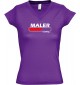 TOP sportlisches Ladyshirt mit V-Ausschnitt Maler Loading, Farbe lila, Größe L