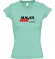 TOP sportlisches Ladyshirt mit V-Ausschnitt Maler Loading, Farbe mint, Größe L
