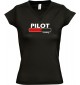 TOP sportlisches Ladyshirt mit V-Ausschnitt Pilot Loading, Farbe schwarz, Größe L