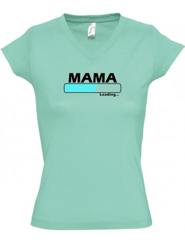 TOP sportlisches Ladyshirt mit V-Ausschnitt Mama Loading