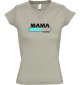 TOP sportlisches Ladyshirt mit V-Ausschnitt Mama Loading, Farbe khaki, Größe L