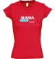 TOP sportlisches Ladyshirt mit V-Ausschnitt Mama Loading, Farbe rot, Größe L
