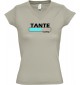TOP sportlisches Ladyshirt mit V-Ausschnitt Tante Loading, Farbe khaki, Größe L