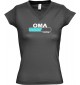 TOP sportlisches Ladyshirt mit V-Ausschnitt Oma Loading, Farbe grau, Größe L