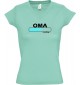 TOP sportlisches Ladyshirt mit V-Ausschnitt Oma Loading, Farbe mint, Größe L