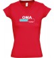 TOP sportlisches Ladyshirt mit V-Ausschnitt Oma Loading, Farbe rot, Größe L