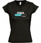 TOP sportlisches Ladyshirt mit V-Ausschnitt Oma Loading, Farbe schwarz, Größe L
