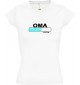TOP sportlisches Ladyshirt mit V-Ausschnitt Oma Loading, Farbe weiss, Größe L