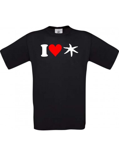 Man T-Shirt I Love Seestern Tiere Tiermotive Naturkult, Größe: S- XXXL