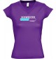 TOP sportlisches Ladyshirt mit V-Ausschnitt Schwester Loading, Farbe lila, Größe L