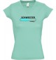TOP sportlisches Ladyshirt mit V-Ausschnitt Schwester Loading, Farbe mint, Größe L