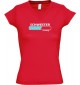 TOP sportlisches Ladyshirt mit V-Ausschnitt Schwester Loading, Farbe rot, Größe L