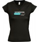 TOP sportlisches Ladyshirt mit V-Ausschnitt Schwester Loading, Farbe schwarz, Größe L