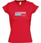 TOP sportlisches Ladyshirt mit V-Ausschnitt Cousine Loading, Farbe rot, Größe L