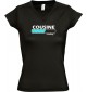 TOP sportlisches Ladyshirt mit V-Ausschnitt Cousine Loading, Farbe schwarz, Größe L