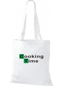 Stoffbeutel Cooking Time Cook Farbe weiss