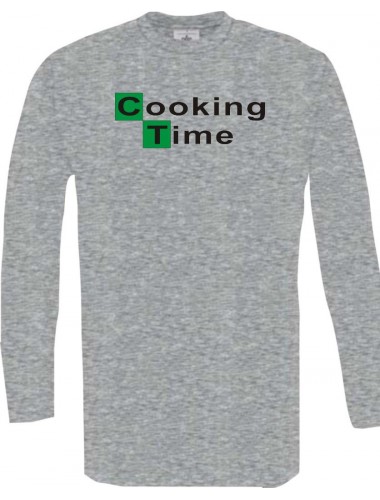 Longshirt Cooking Time Cook sportsgrey, Größe L