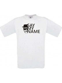 Unisex T- Shirt BREAKING BAD HEISENBERG White Say My Name, weiss, Größe L
