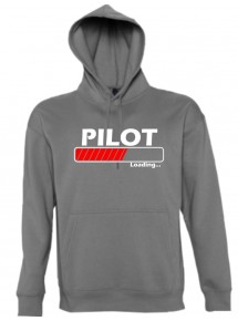 Kapuzen Sweatshirt  Pilot Loading, grau, Größe L