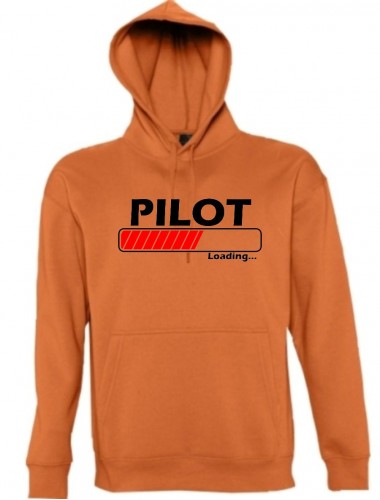 Kapuzen Sweatshirt  Pilot Loading, orange, Größe L