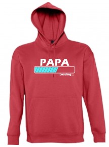 Kapuzen Sweatshirt  Papa Loading, rot, Größe L